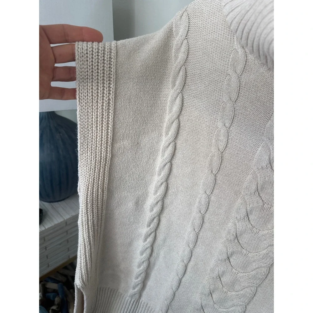 Banana Republic sleeveless cable-knit cowl-neck sweater vest ioff-white/ivory M